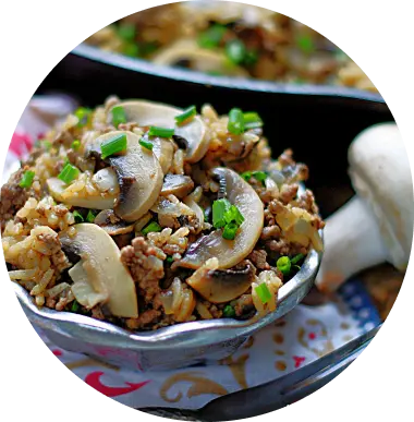 Rice with Mushrooms and Ground Beef