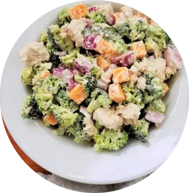 Broccoli Salad with Chicken and Seeds