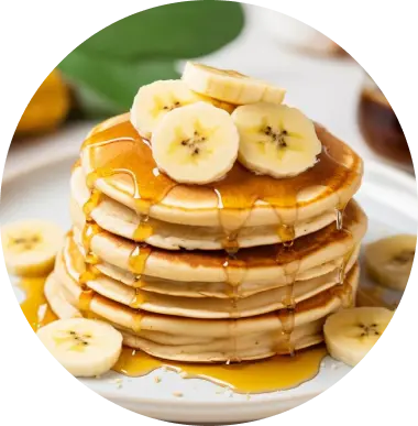 Pancakes with Banana and Honey