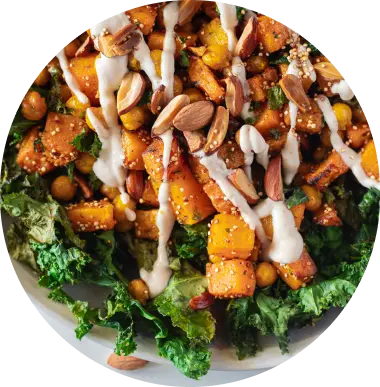 Garbanzo Bowl with Spiced Squash in the Air Fryer