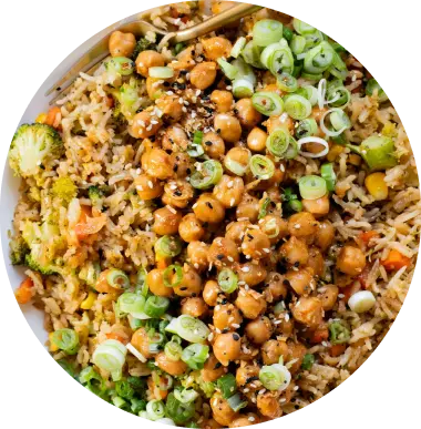 Curry Fried Rice with Garbanzos