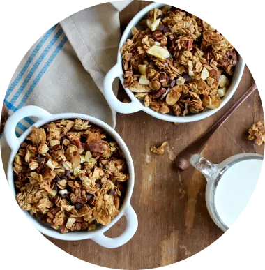 Granola with Banana and Chocolate